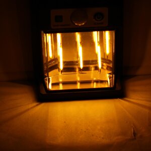 Güneş Enerjili Dış Aydınlatma Yeni Nesil Ampül Sensörlü Sarı Işıklı Aplik 15 W Portatif Fener Lamba