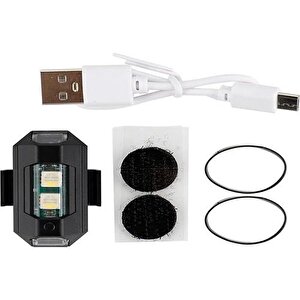 7 Renk Harekete Duyarlı Şarzlı Mini Sinyal Led Çakar Uçak Kanadı Çakarı Led Motosiklet Bisiklet Drone İha
