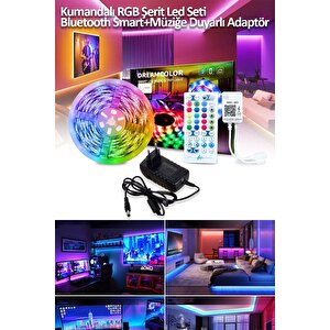 Brand Şerit Led Kumandalı Bluetoothlu 3 Çipli 5050 Led Tv Arkası Led 5 Metre