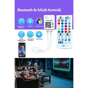 Brand Şerit Led Kumandalı Bluetoothlu 3 Çipli 5050 Led Tv Arkası Led 5 Metre
