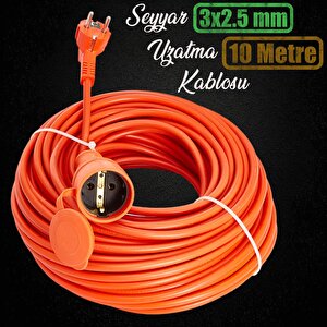 Seyyar Uzatma Kablosu 3x2.5 Mm 10 Metre