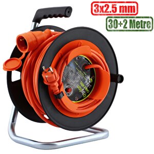 Makaralı Seyyar Kablo Uzatma Kablosu 3x2.5 Mm Ttr Kablo 30+2 Metre