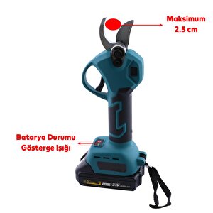 Elektrikli Şarjlı Çift Akülü Budama Makası Dal Kesme 5.0 Ah 24 V Kömürsüz Bağ Üzüm Çubuk Budama