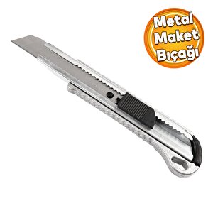 Gönen Metal Maket Bıçağı Eko 18 Mm Alüminyum Metal Gövde Sağlam Dayanıklı