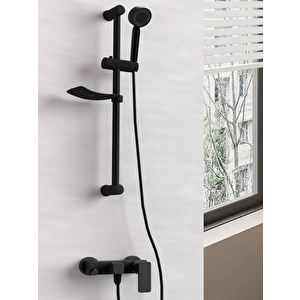 Siyah Banyo Bataryası Ve Siyah Sürgülü Duş Seti - 270b