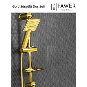 Gold Sürgülü Duş Seti Duş Başlığı