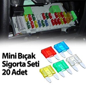 Mini Bıçak Sigorta 10 15 20 25 30 Amper 20 Adet