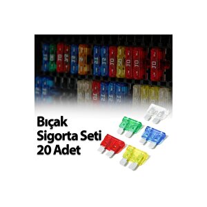 Standart Bıçak Sigorta 10 15 20 25 30 Amper 20 Adet
