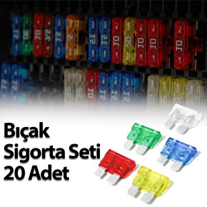 Standart Bıçak Sigorta 10 15 20 25 30 Amper 20 Adet