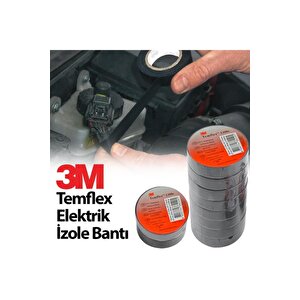 Brand 3m Elektrik Bantı Temflex 1300e Izole Bant 10 Adet Siyah