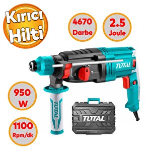 Total Kırıcı Delici Darbeli Matkap 950 W Metal Beton Ahşap Elektropnömatik Delme Kırma Hilti