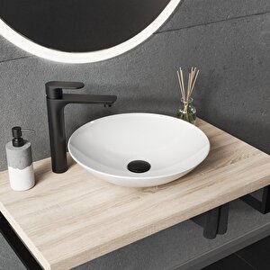 Minizia Tezgah Üstü Çanak Lavabo,batarya Deliksiz,40 Cm Beyaz