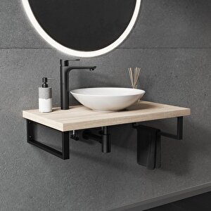 Aqua Bagno Minizia Tezgah Üstü Çanak Lavabo,batarya Deliksiz,40 Cm Beyaz