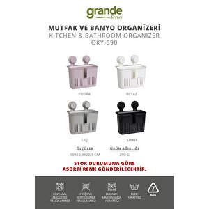 Okyanus Home Grande Mutfak Ve Banyo Organizeri - 2 Fonksiyonlu - İster Yapıştır, Ister Vidala