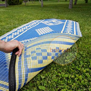 Plastik Hasır Halı Kilim Piknik Cami Park Plaj Bahçe Balkon Teras Kamp Outdoor Karavan Mat 90x180 Cm