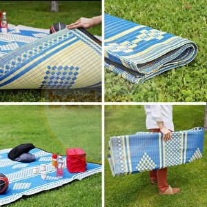 Plastik Hasır Halı Kilim Piknik Cami Park Plaj Bahçe Balkon Teras Kamp Outdoor Karavan 180 X 230 Cm