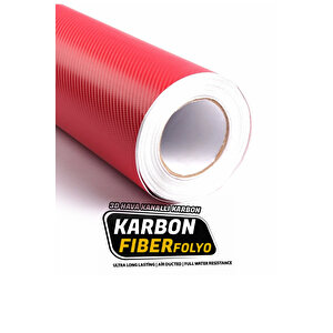 Mega Oto Market 3D Kırmızı Karbon Folyo 30x100 Cm