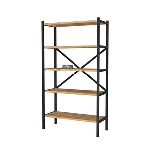 Bofigo 5 Raflı Kitaplık Dekoratif Kitaplık Metal Kitaplık Ofis Kitaplığı Urartu Çam