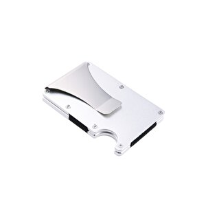 Brand Cüzdan Kartlık Kredi Kartı Cüzdanı Metal Gümüş