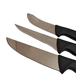 3 Parça Dövme Çelik Bıçak Seti Kurban Bıçak Seti Kesme Sıyırma Bıçağı Eğri Yüzme Bıçağı Set