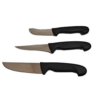 3 Parça Dövme Çelik Bıçak Seti Kurban Bıçak Seti Kesme Sıyırma Bıçağı Eğri Yüzme Bıçağı Set