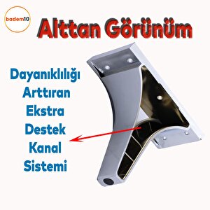 Begonya Lüks Mobilya Kanepe Sehpa Tv Ünitesi Çekyat Yükseltici Koltuk Ayağı Baza Ayak Krom 12 Cm