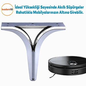 Begonya Lüks Mobilya Kanepe Sehpa Tv Ünitesi Çekyat Yükseltici Koltuk Ayağı Baza Ayak Krom 12 Cm