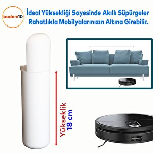 Kapsül Mobilya Yükseltici Sehpa Kanepe Tv Ünitesi Koltuk Ayağı Baza Ayakları Mat Beyaz 18 Cm