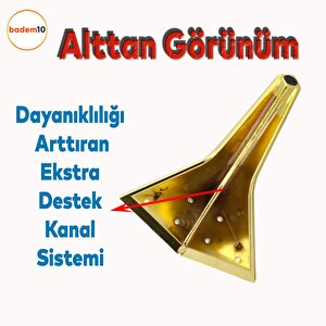 Empoli Lüks Mobilya Oturma Yükseltici Kanepe Sehpa Tv Ünite Koltuk Ayağı Baza Ayakları Altın 16 Cm
