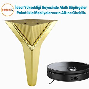 Empoli Lüks Mobilya Oturma Yükseltici Kanepe Sehpa Tv Ünite Koltuk Ayağı Baza Ayakları Altın 16 Cm