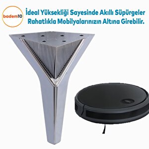 Empoli Lüks Mobilya Oturma Yükseltici Kanepe Sehpa Tv Ünite Koltuk Ayağı Baza Ayakları Füme 16 Cm