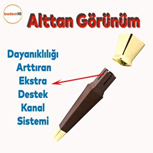 Dempa Lüks Mobilya Kanepe Sehpa Tv Ünitesi Koltuk Ayağı Baza Ayakları Kübik Ceviz Altın 26 Cm
