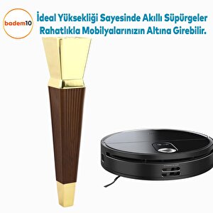 Dempa Lüks Mobilya Kanepe Sehpa Tv Ünitesi Koltuk Ayağı Baza Ayakları Kübik Ceviz Altın 26 Cm