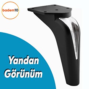 Tılsım Mobilya Yükseltci Kanepe Sehpa Tv Ünitesi Koltuk Ayağı Baza Ayakları Siyah Krom 16 Cm