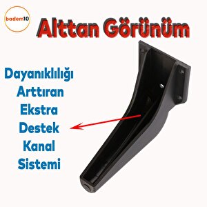 Tılsım Mobilya Yükseltci Kanepe Sehpa Tv Ünitesi Koltuk Ayağı Baza Ayakları Siyah Krom 16 Cm