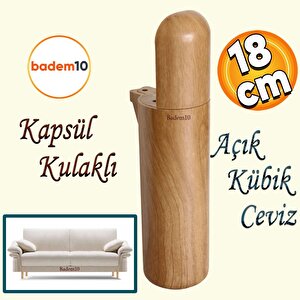 Kapsül Bohem Mobilya Kanepe Tv Ünitesi Koltuk Ayağı Baza Ayakları Ahşap Ceviz Desenli 18 Cm