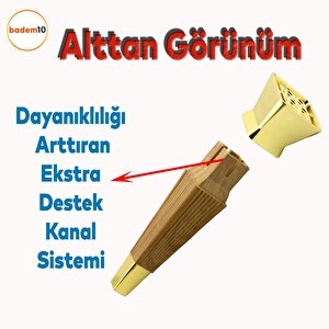 Dempa Lüks Mobilya Kanepe Sehpa Tv Ünitesi Koltuk Ayağı Baza Ayakları Açık Kübik Ceviz Altın 20 Cm