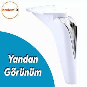Tılsım Mobilya Oturma Yükseltici Kanepe Sehpa Tv Ünitesi Koltuk Ayağı Baza Ayakları Beyaz Krom 16 Cm