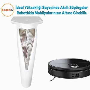 Tılsım Mobilya Oturma Yükseltici Kanepe Sehpa Tv Ünitesi Koltuk Ayağı Baza Ayakları Beyaz Krom 16 Cm
