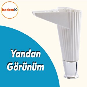 Elista Mobilya Ayağı Sehpa TV Ünitesi Ayakları Yükseltici 15 Cm Beyaz Krom 8 Adet