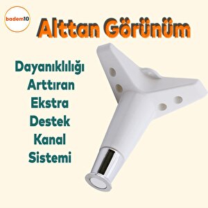 Elista Mobilya Ayağı Sehpa TV Ünitesi Ayakları Yükseltici 15 Cm Beyaz Krom 8 Adet