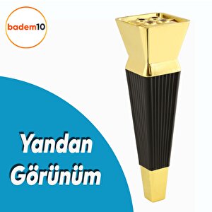 Dempa Lüks Mobilya Yükseltici Kanepe Sehpa Tv Ünitesi Koltuk Ayağı Baza Ayakları Siyah Altın 20 Cm