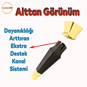 Dempa Lüks Mobilya Yükseltici Kanepe Sehpa Tv Ünitesi Koltuk Ayağı Baza Ayakları Siyah Altın 20 Cm