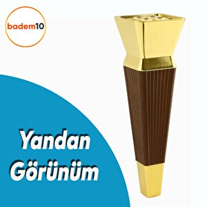Dempa Lüks Mobilya Kanepe Tv Ünitesi Koltuk Ayağı Konsol Ayakları Kübik Ceviz Altın 20 Cm