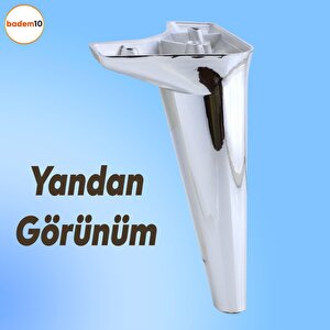 Aspen Lüks Mobilya Kanepe Sehpa Puf Koltuk Ayağı Krom Baza Ayak 24 Cm (4 Adet)