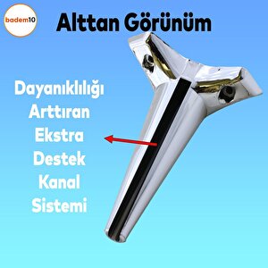 Aspen Lüks Mobilya Kanepe Sehpa Puf Koltuk Ayağı Krom Baza Ayak 24 Cm (4 Adet)