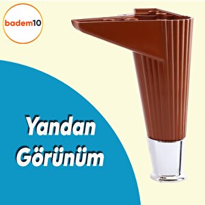 Elista Mobilya Ayağı Sehpa TV Ünitesi Ayakları Yükseltici 15 Cm Ceviz Krom 4 Adet