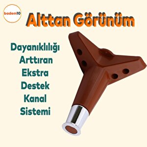 Elista Mobilya Ayağı Sehpa TV Ünitesi Ayakları Yükseltici 15 Cm Ceviz Krom 4 Adet