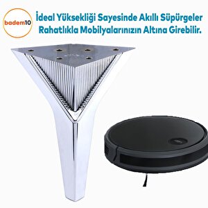 Empoli Lüks Mobilya Oturma Yükseltici Kanepe Sehpa Tv Ünite Koltuk Ayağı Baza Ayakları Krom 16 Cm