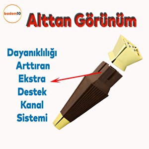 Dempa Lüks Mobilya Kanepe Sehpa Tv Ünitesi Koltuk Ayağı Baza Ayakları Kübik Ceviz Altın 16 Cm